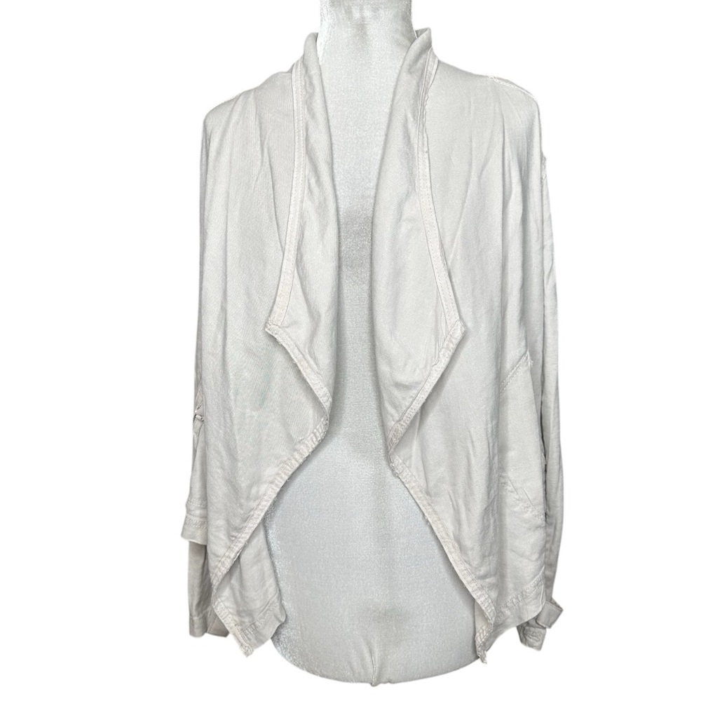 Anthropologie Open Jacket, Linen Blend, Off White Color. Size Medium